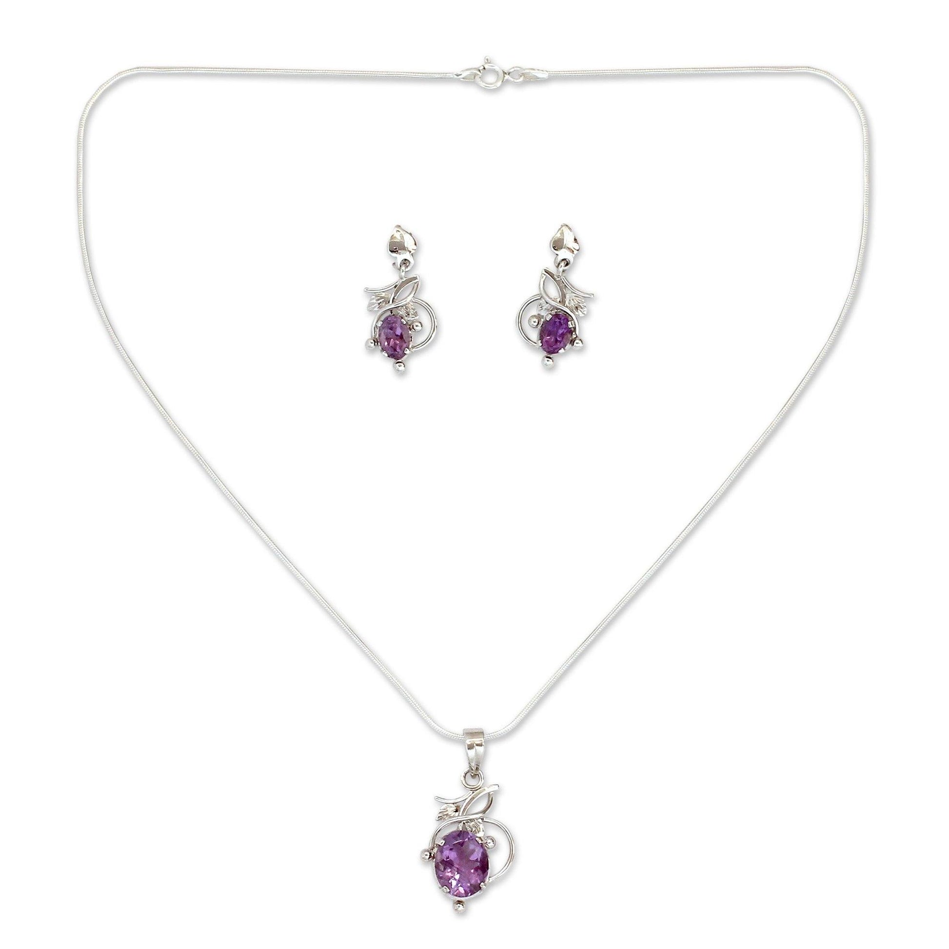 NOVICA - Wisteria Amethyst Jewelry Set