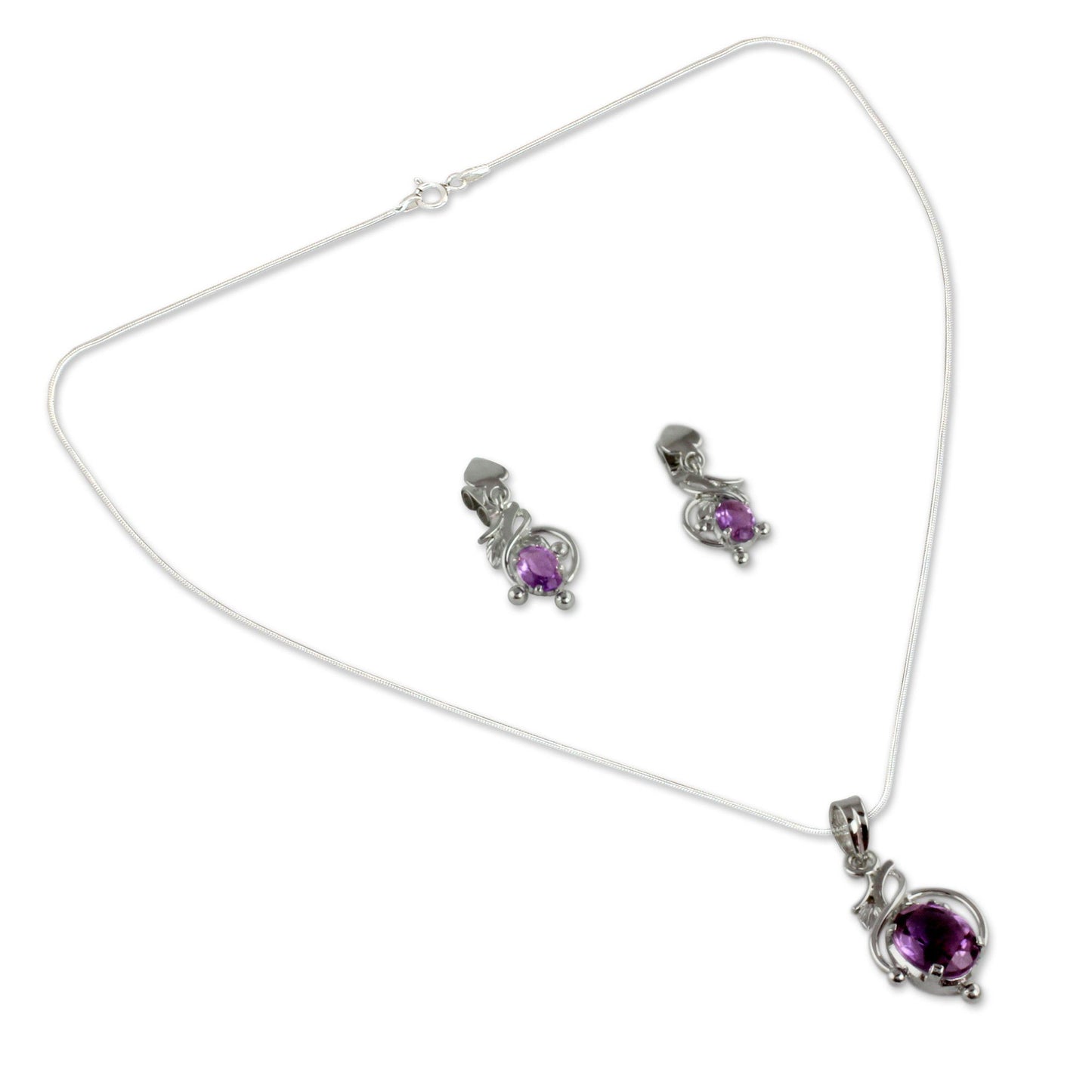 NOVICA - Wisteria Amethyst Jewelry Set