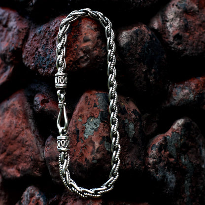 Flowing River Men's Sterling Silver Chain Bracelet