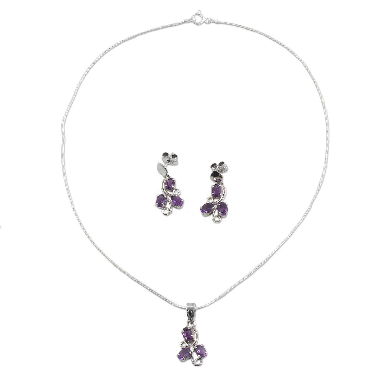 Mystical Blooms Amethyst Jewelry Set