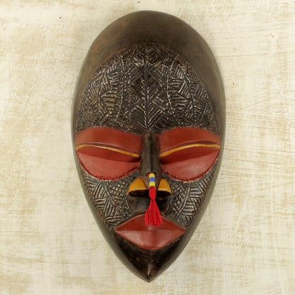 End to Calamity Hand Carved Wood Wall Mask