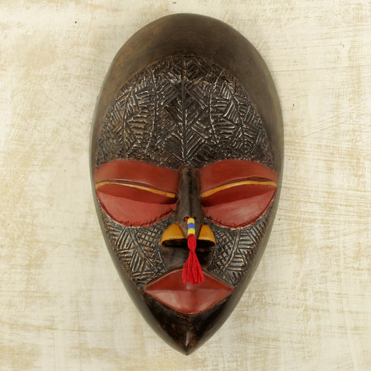 End to Calamity Hand Carved Wood Wall Mask