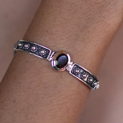 Cosmic Story Sterling Silver Garnet Bracelet