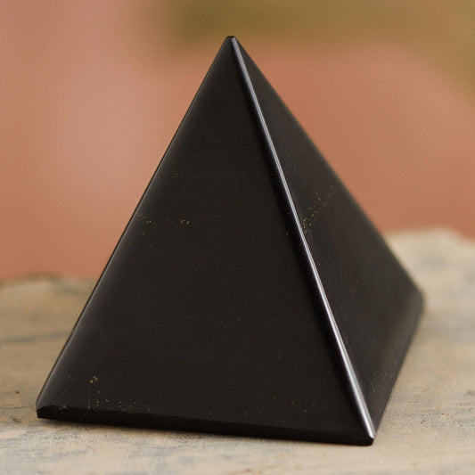 Black Night of Peace Onyx Energy Channeling Pyramid