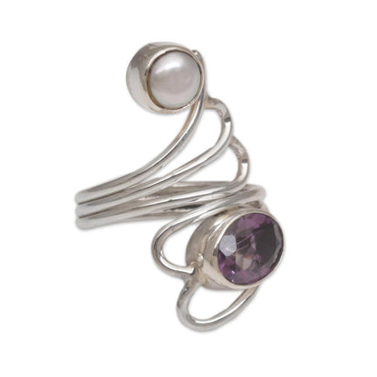 Pure in Heart Amethyst and Pearl Ring