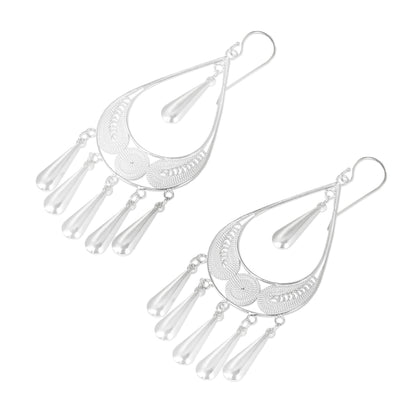 Mystic Rain Sterling Silver Filigree Earrings