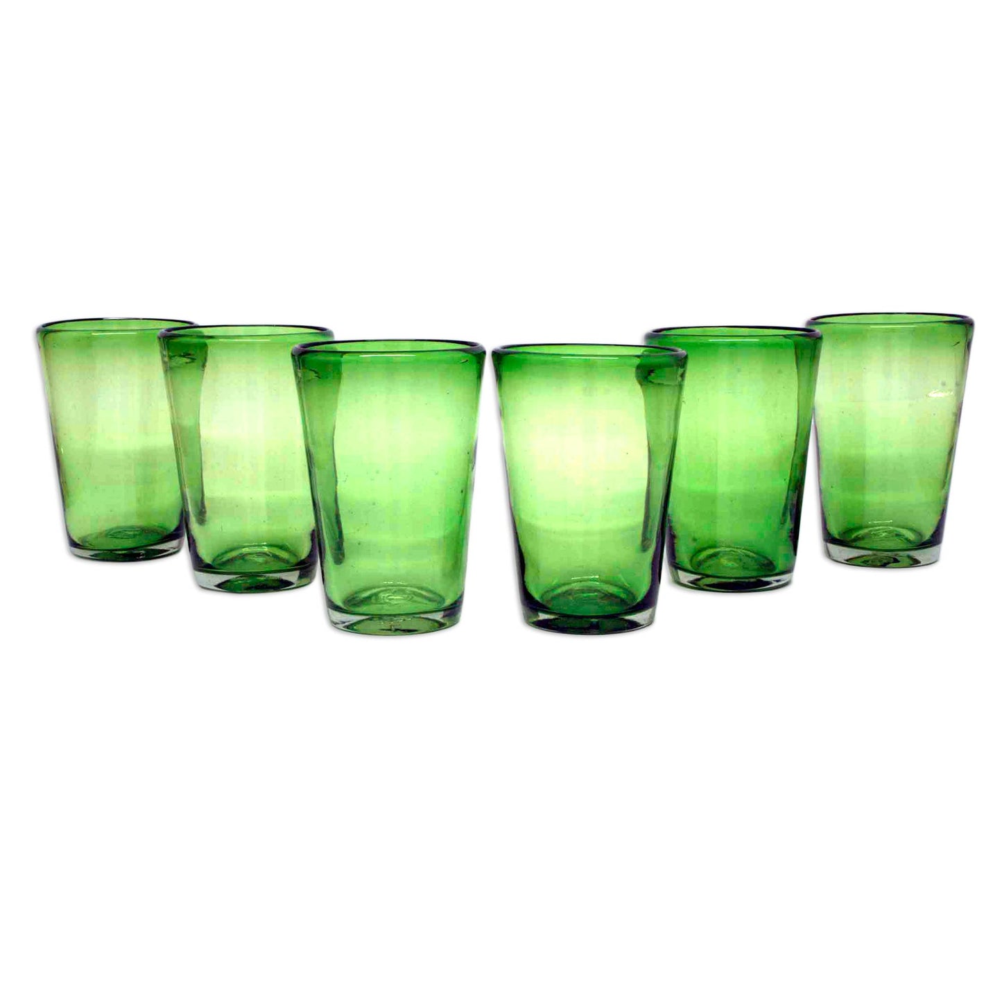 Lime Twist Handblown Recycled Water Glasses