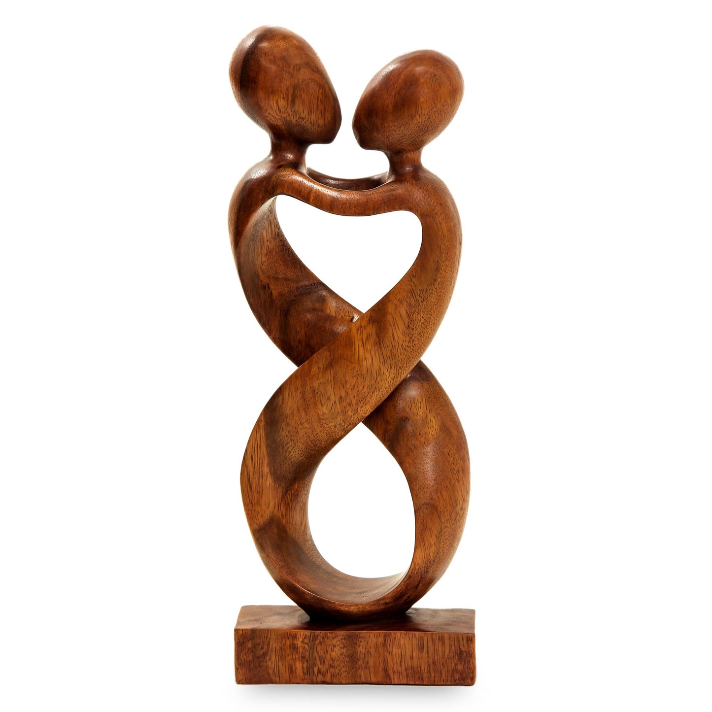 Heart to Heart Romantic Wood Sculpture