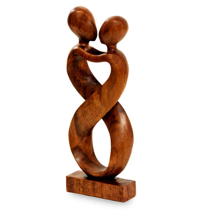 Heart to Heart Romantic Wood Sculpture