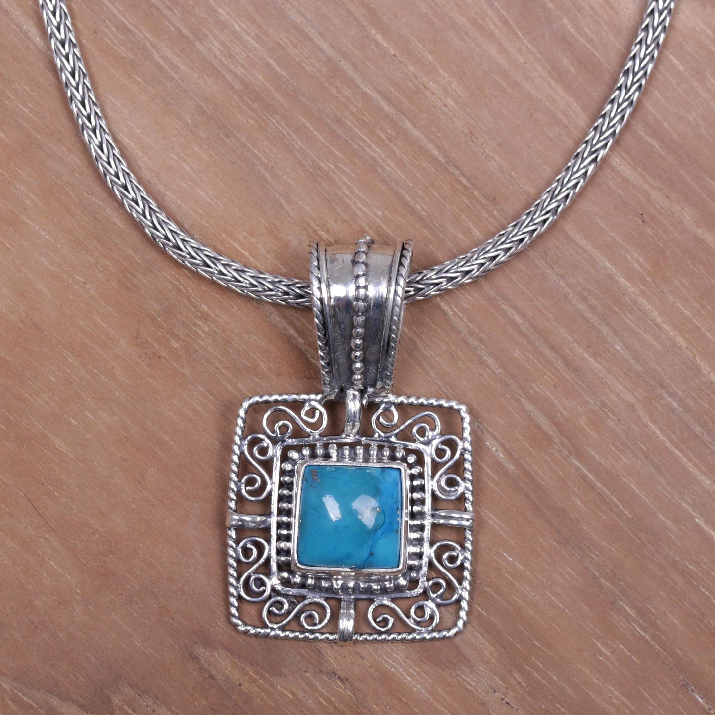 Blue Regency Turquoise Pendant Necklace