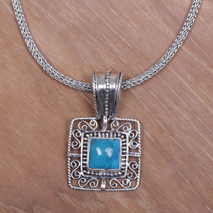 Blue Regency Turquoise Pendant Necklace