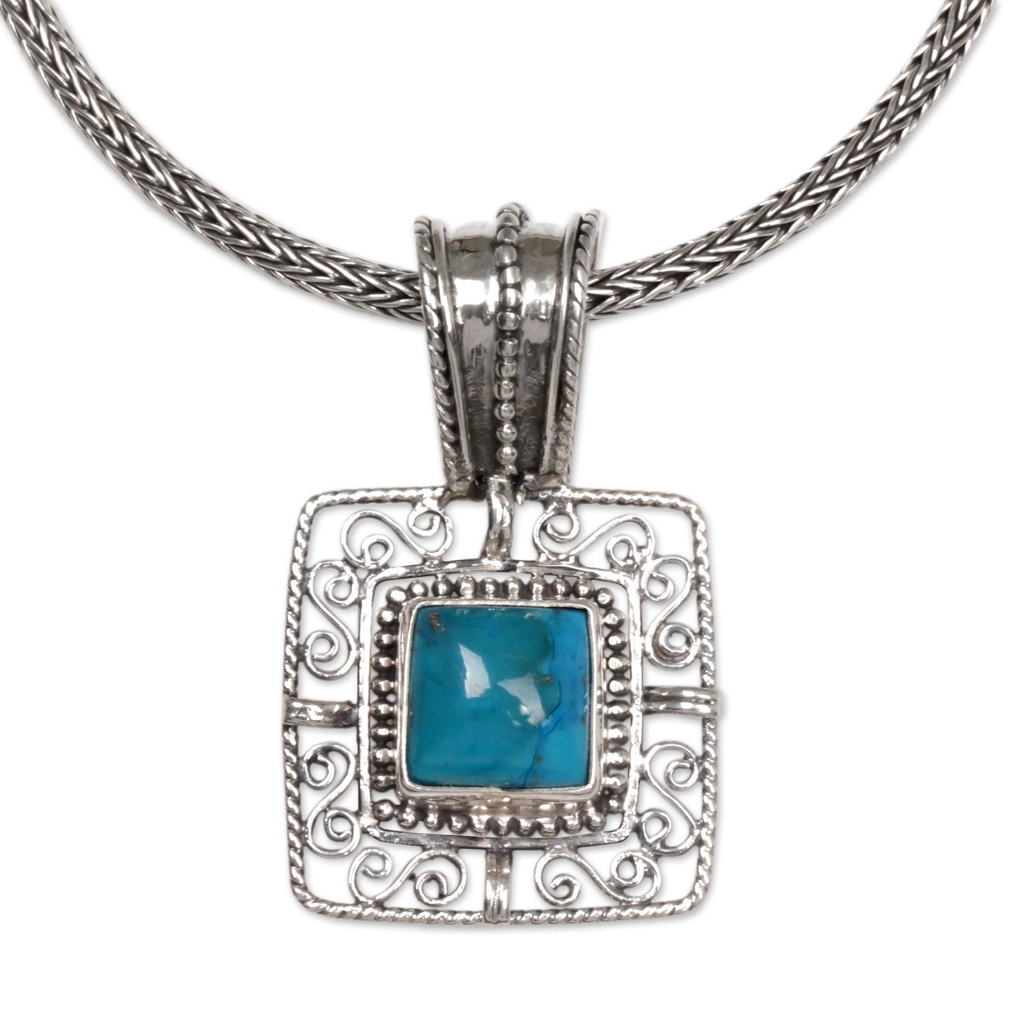 Blue Regency Turquoise Pendant Necklace