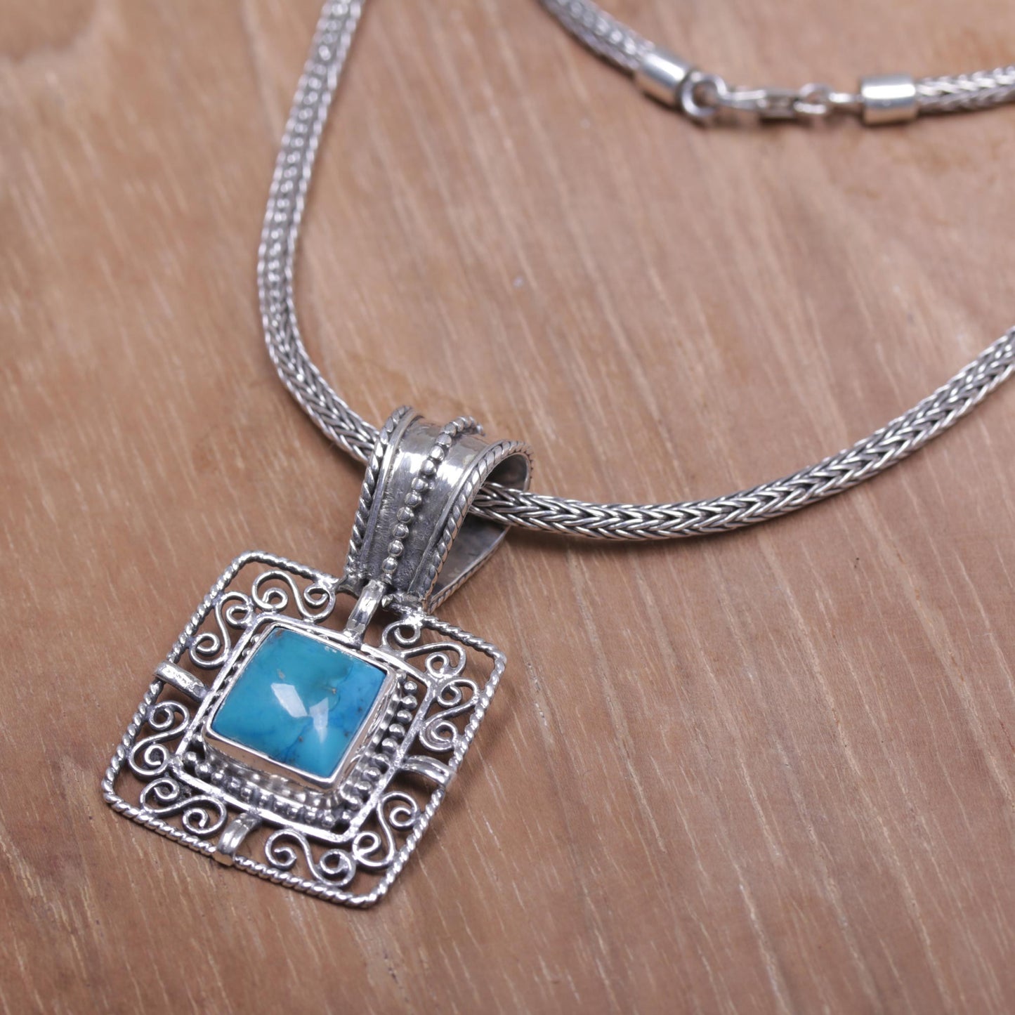 Blue Regency Turquoise Pendant Necklace