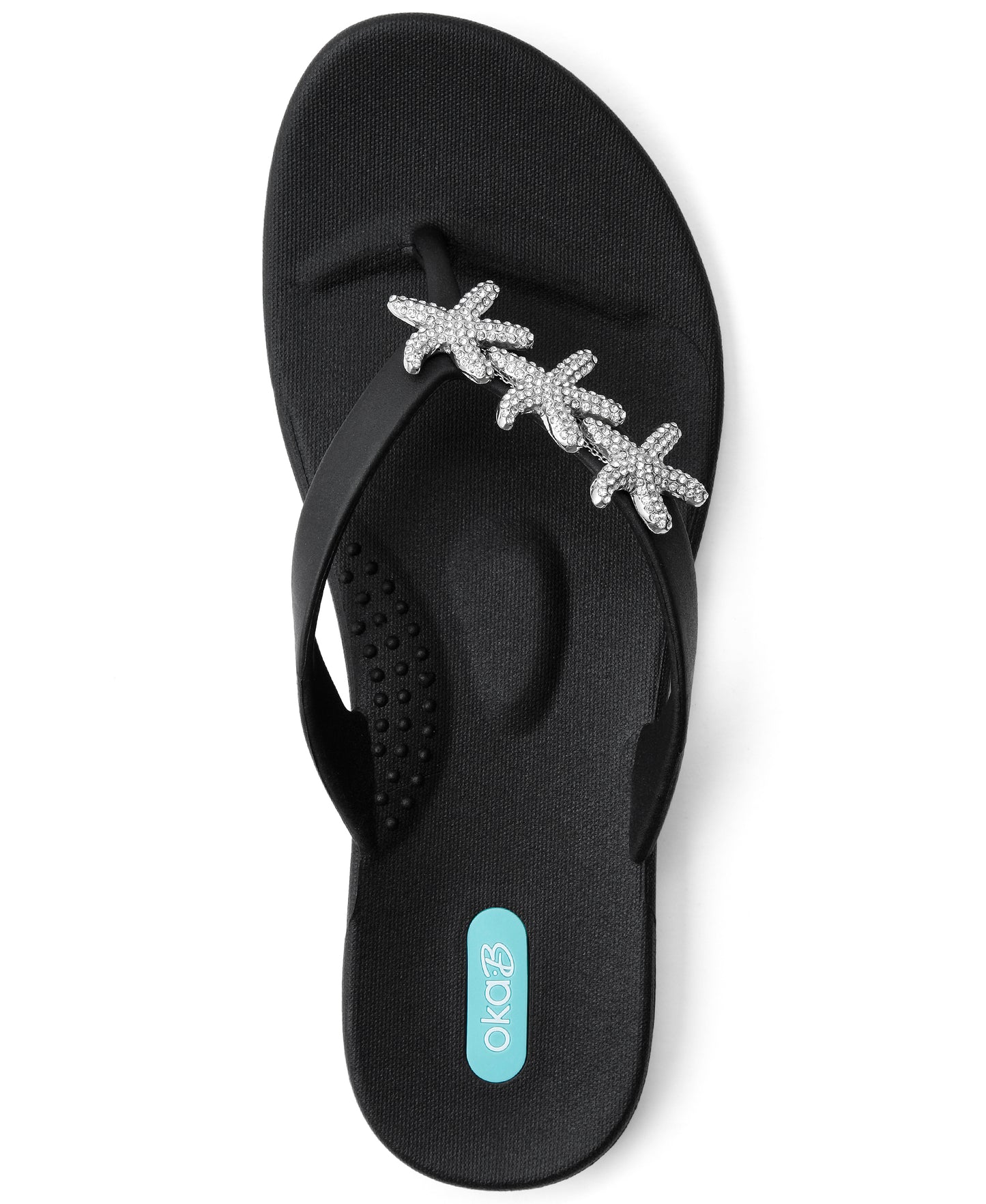 Oka-B Ryann Women's Flip Flop with Glimmering Strand of Starfish