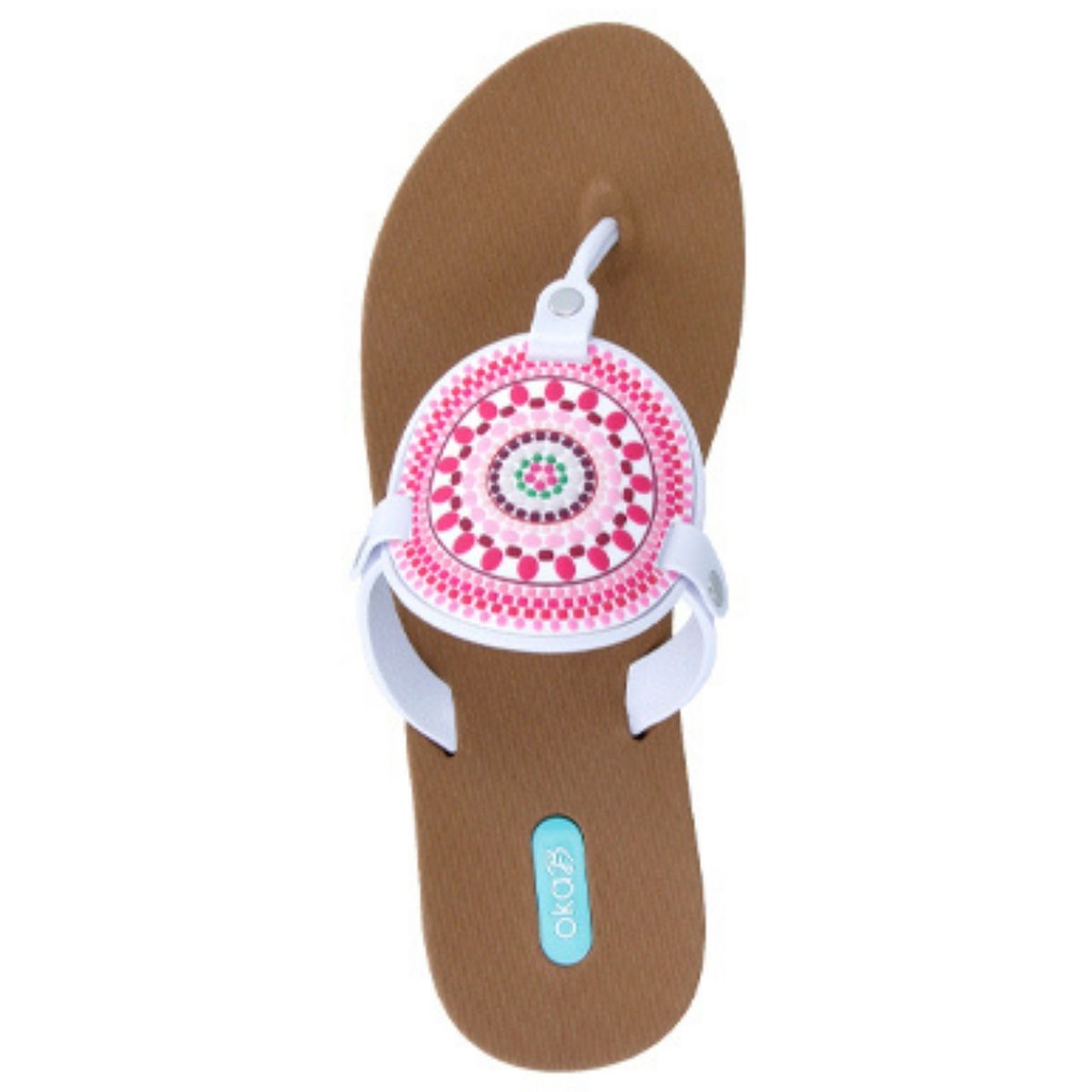 Oka-B Solara Women's Flip Flop with a soft, trendy medallion