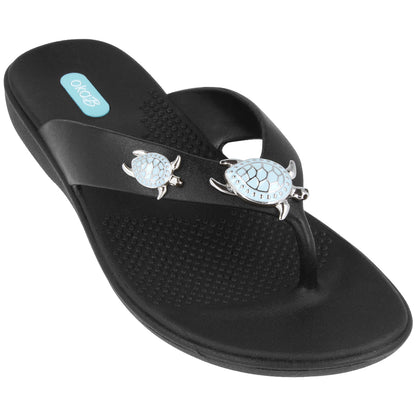 Oka-B's "Theresa" Women's Flip Flops with Cute Sea Turtles