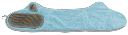 Pet Life ® 'Bryer' 2-in-1 Hand-Inserted Microfiber Pet Grooming Towel and Brush