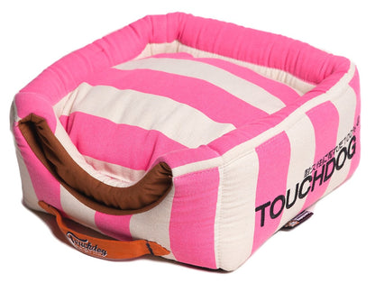 Touchdog&reg; Polo-Striped 2-in-1 Collapsible Dog House Bed