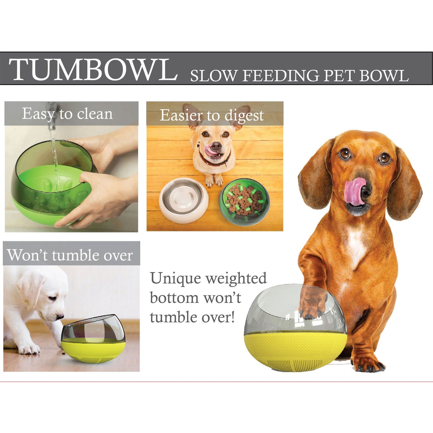 Pet Life&reg; Tumbowl Slow Feeding Pet Bowl