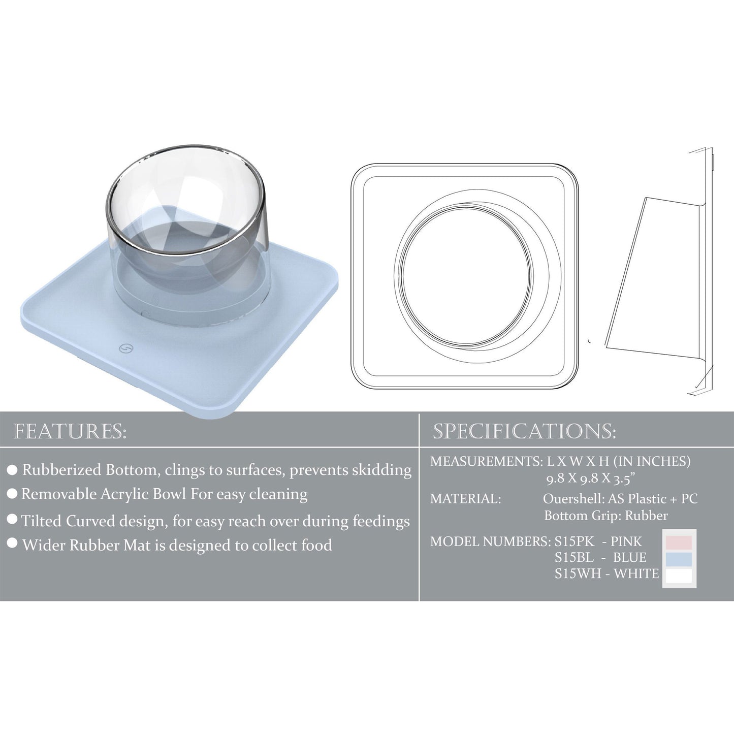 Pet Life&reg; Surface Anti-Skid & Spill Bowl