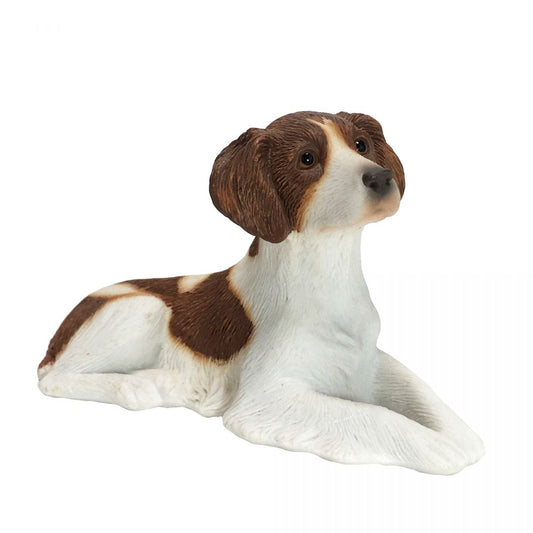 Orange/White Brittany Dog Sculpture