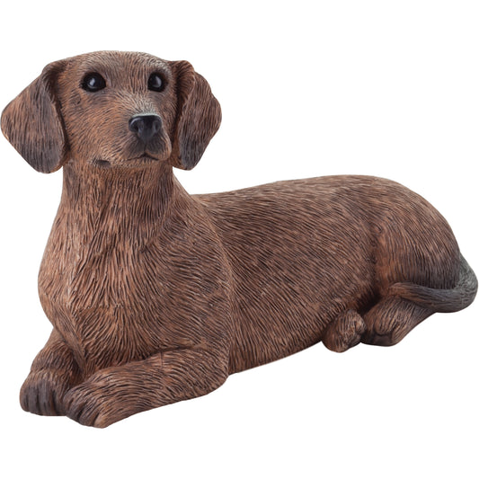 Red Dachshund Dog Sculpture