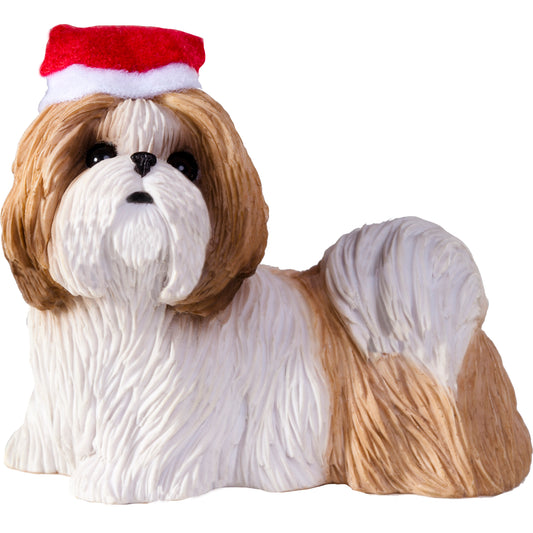 Gold & White Shih Tzu Christmas Ornament