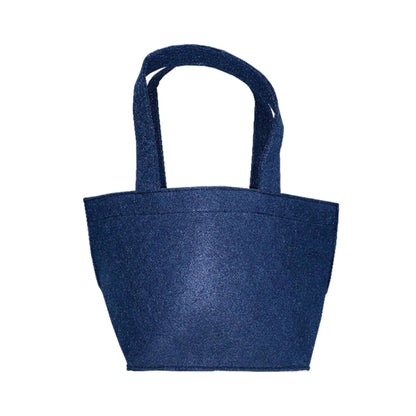 Navy Felt Bucket Tote