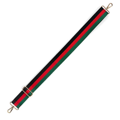 Red Green Black Stripe  Crossbody  Strap