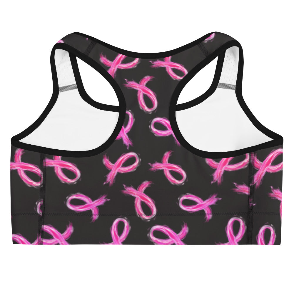 Painted Pink Ribbon Sports Bra