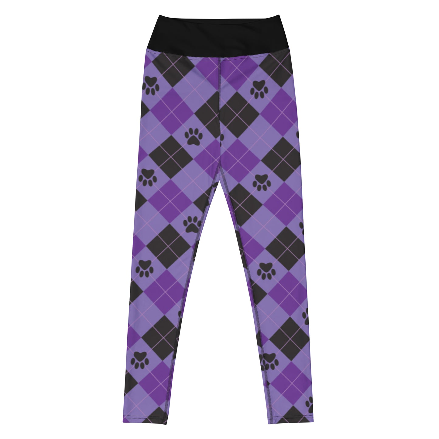 Paw Print Argyle Yoga Leggings