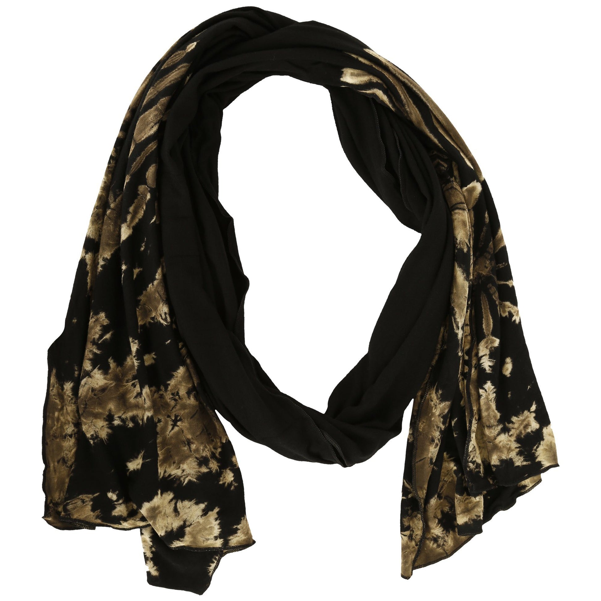 Black & Beige Tie-Dye Spirit Scarf