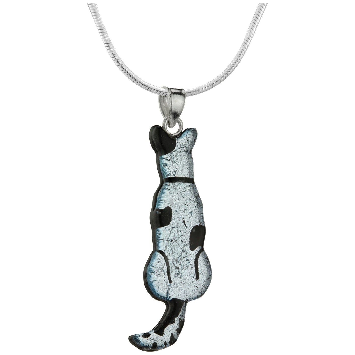 Dichroic Glass Dog Silhouette Necklace