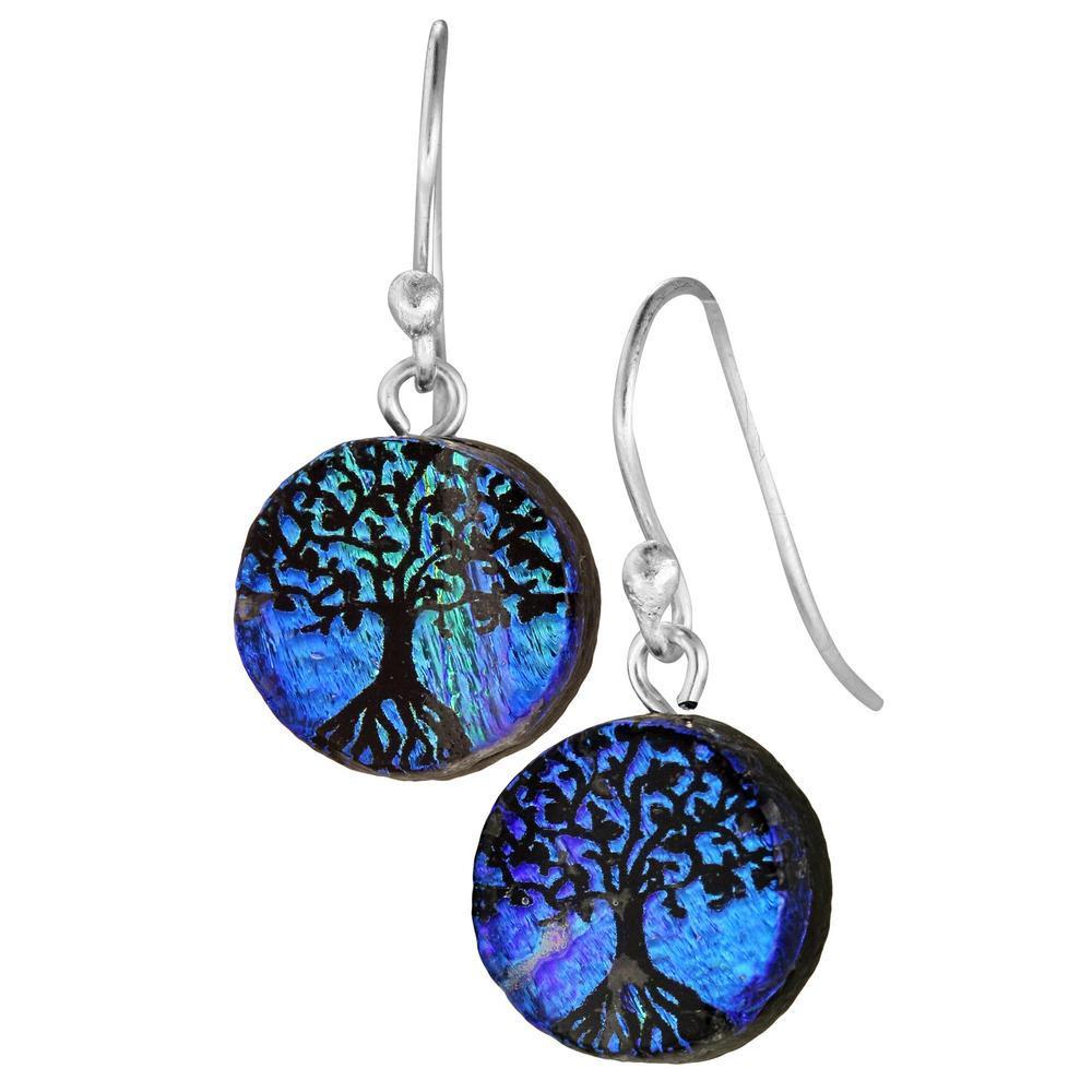 Dichroic Glass Tree Of Life Earrings