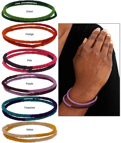 Dip Dyed Sisal Bangle Set