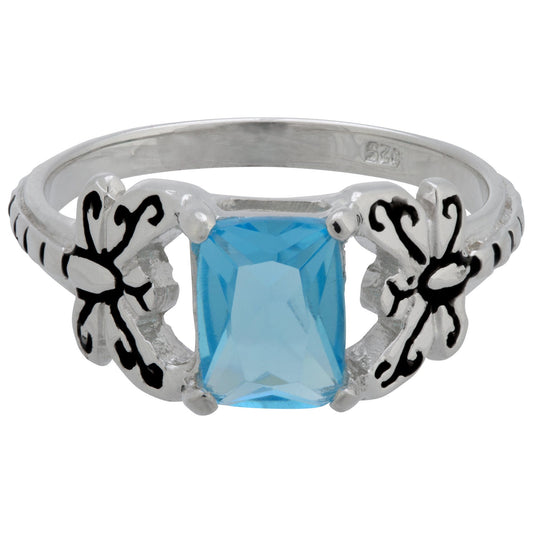 Dragonfly Gemstone & Sterling Ring