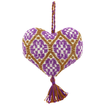 Hand-Embroidered Heart Ornament