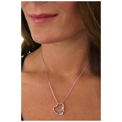 Hope For Diabetes Sterling Heart Necklace