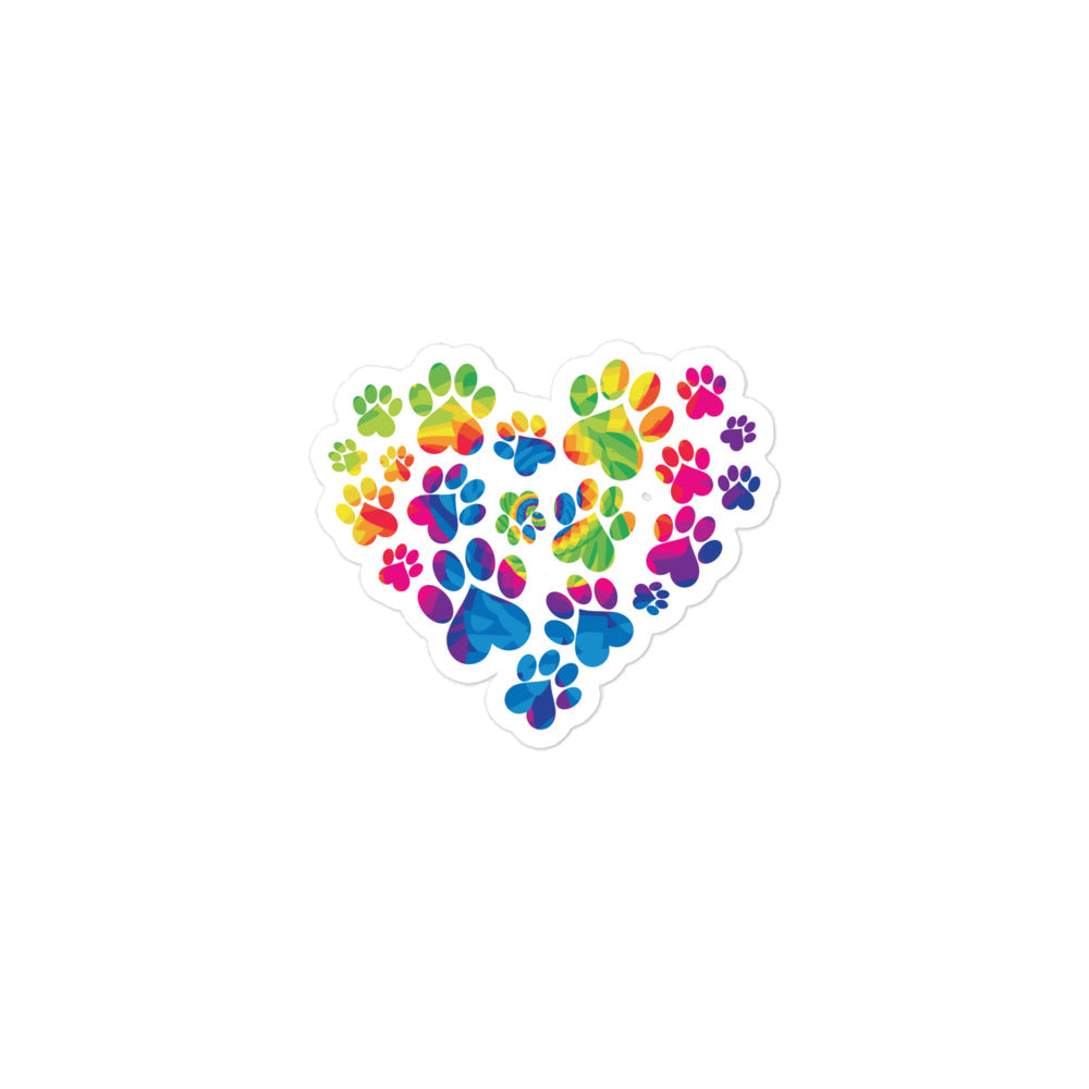 Anniversary Paw Print Love Stickers