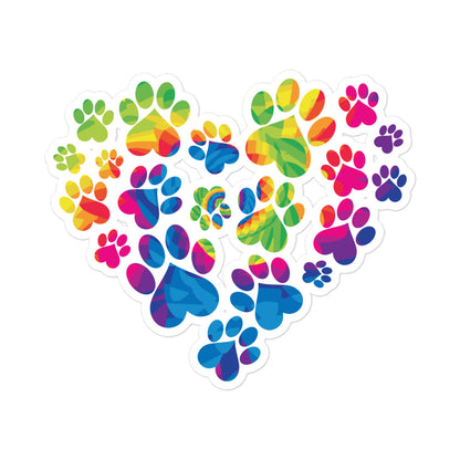 Anniversary Paw Print Love Stickers