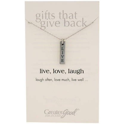 Live Love Laugh Pewter Necklace