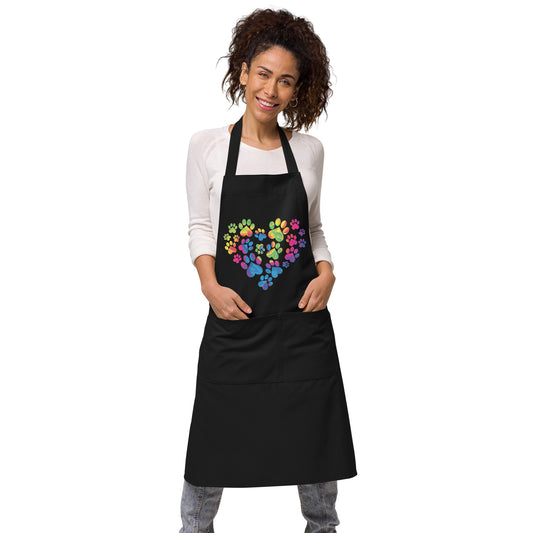 Anniversary Paw Print Love Organic Cotton Apron