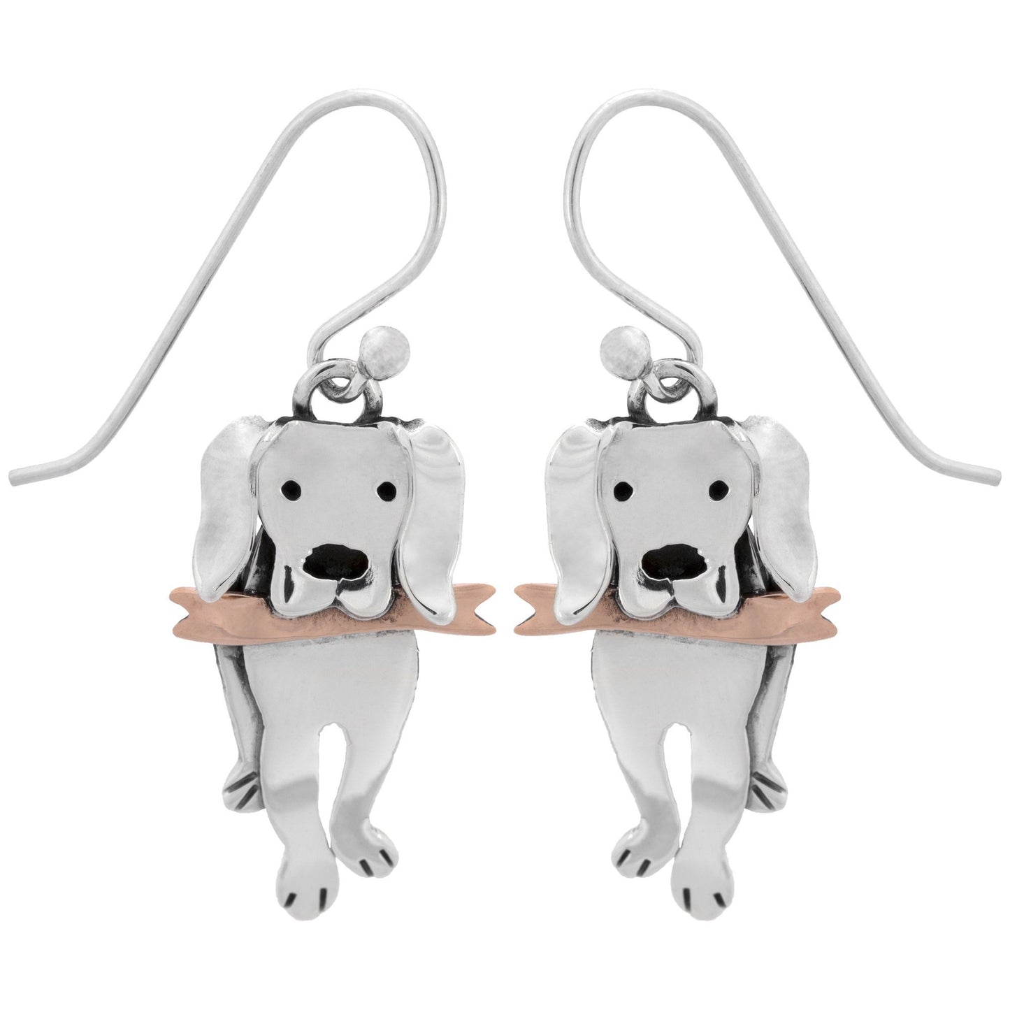 Playful Labrador Sterling Earrings