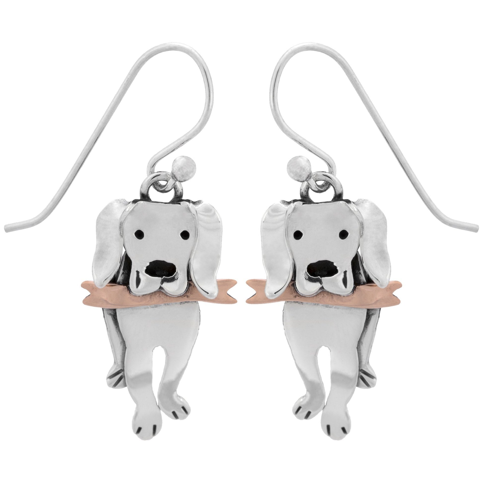 Playful Labrador Sterling Earrings