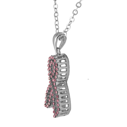 Promo - PROMO - Outstanding Crystal Pink Ribbon Necklace