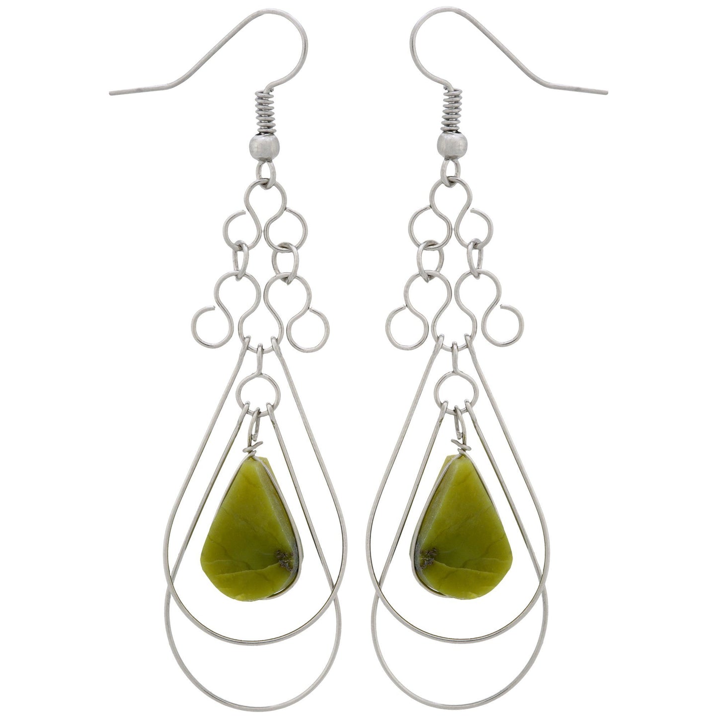 Teardrop Loops Stone Earrings