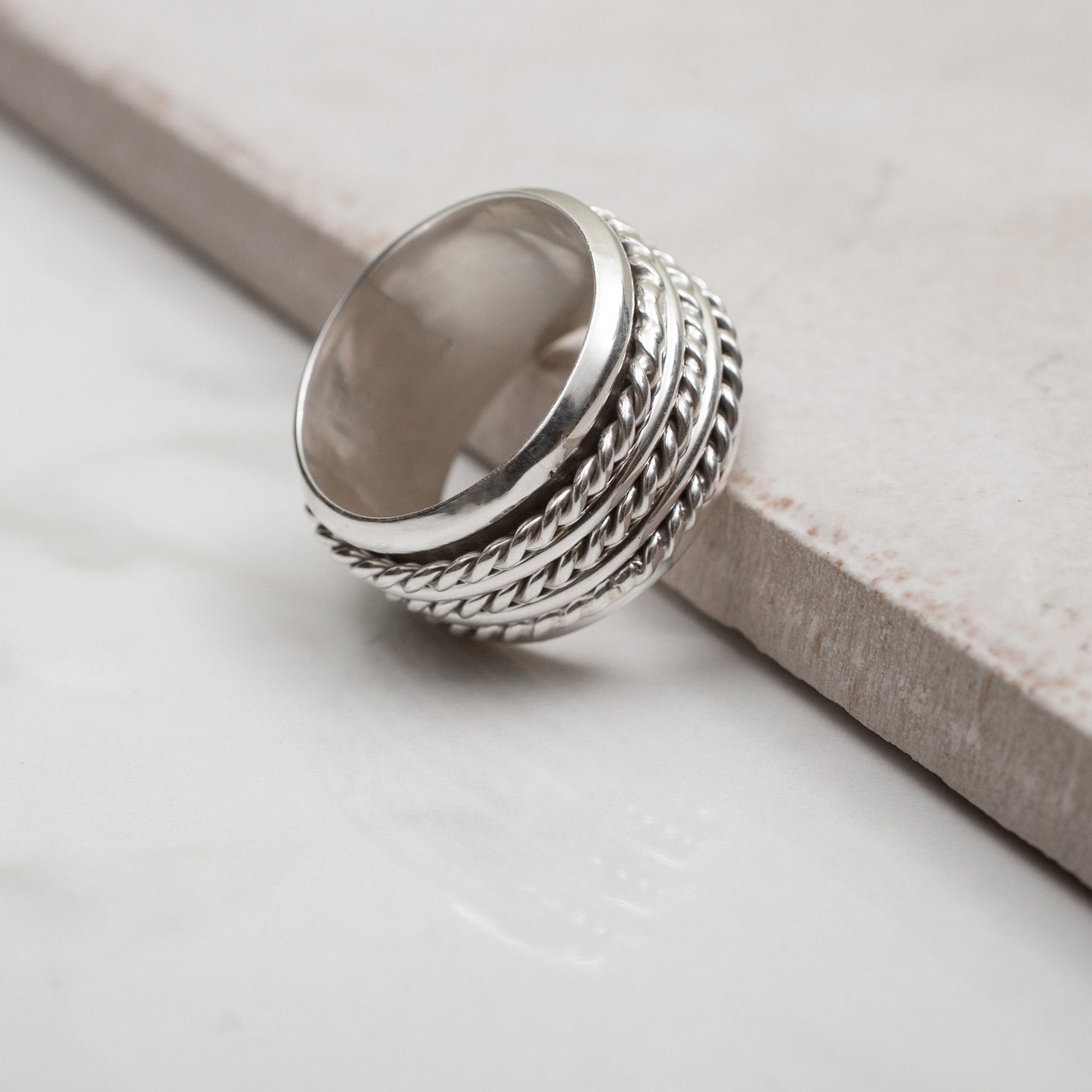 Triple Rope Sterling Spinning Ring