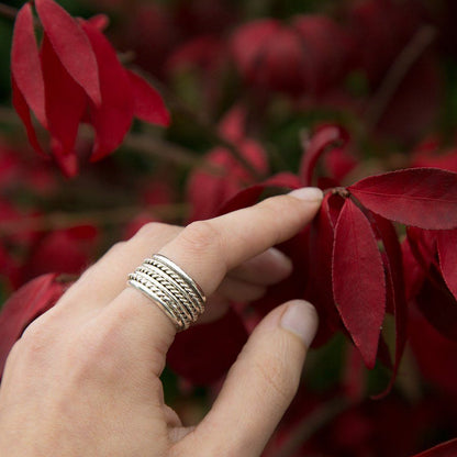 Triple Rope Sterling Spinning Ring