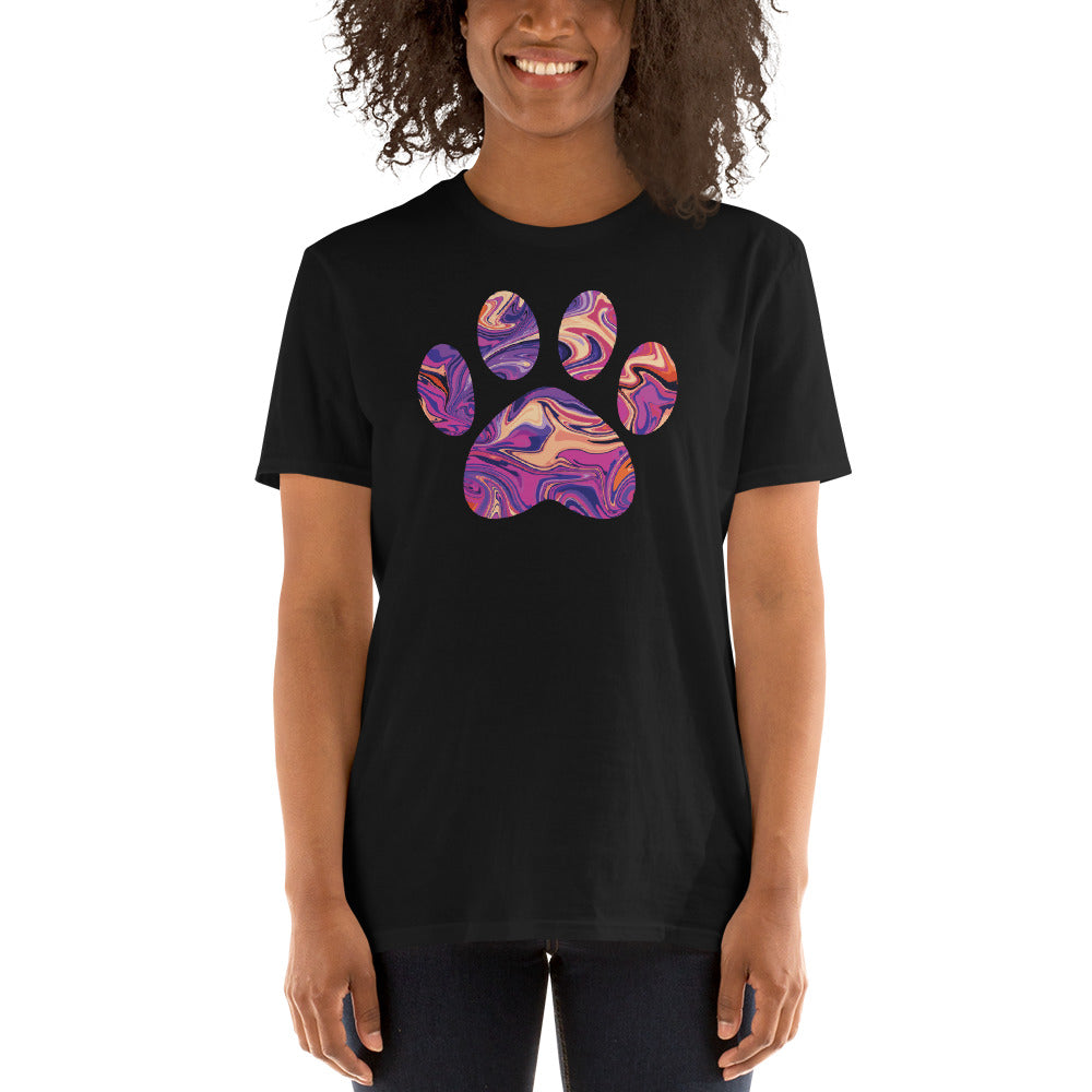 Purple Swirl Marbled Paw T-Shirt