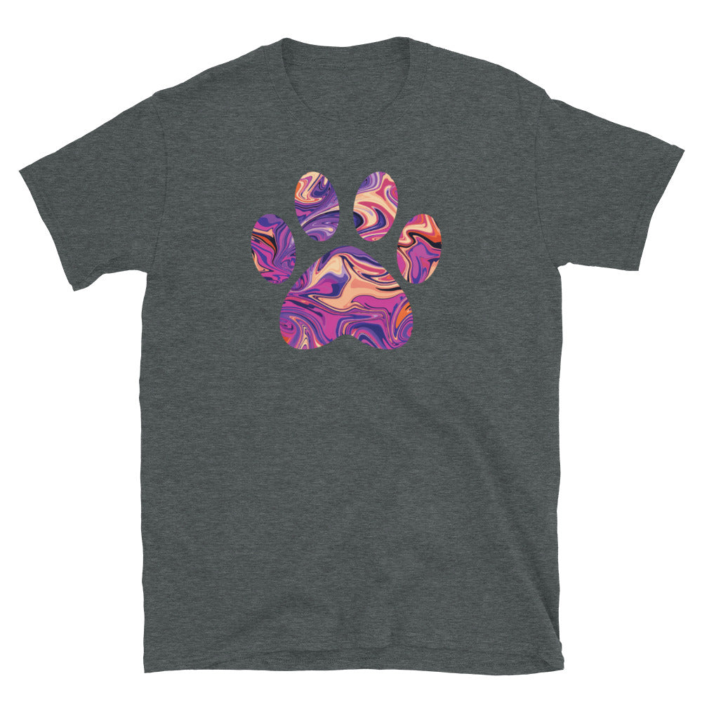 Purple Swirl Marbled Paw T-Shirt